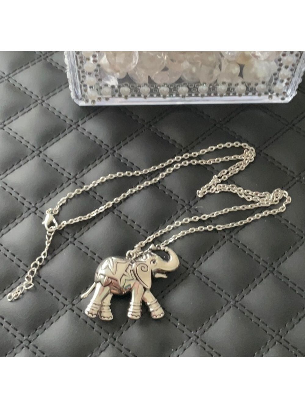 Sterling Elephant Pendant 20 Inch Snake Chain